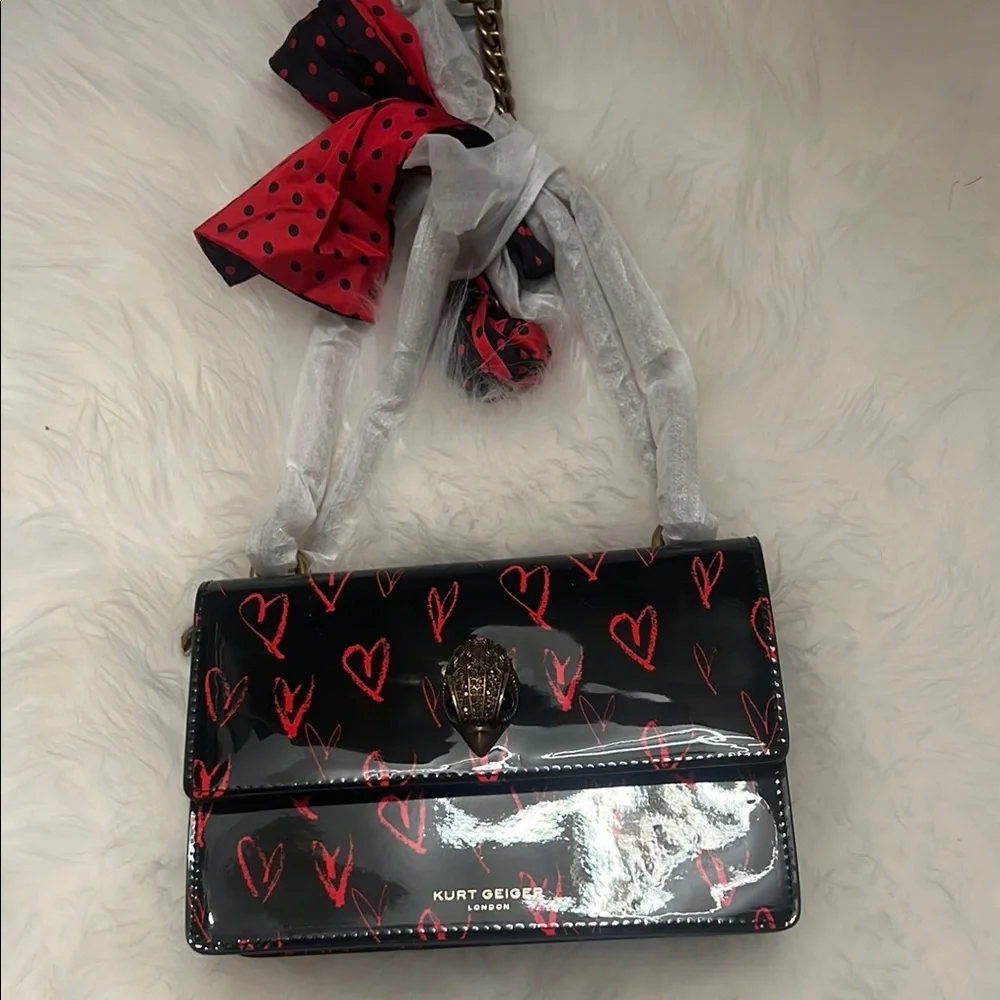 Kurt Geiger Black and Red Heart Women's Bag